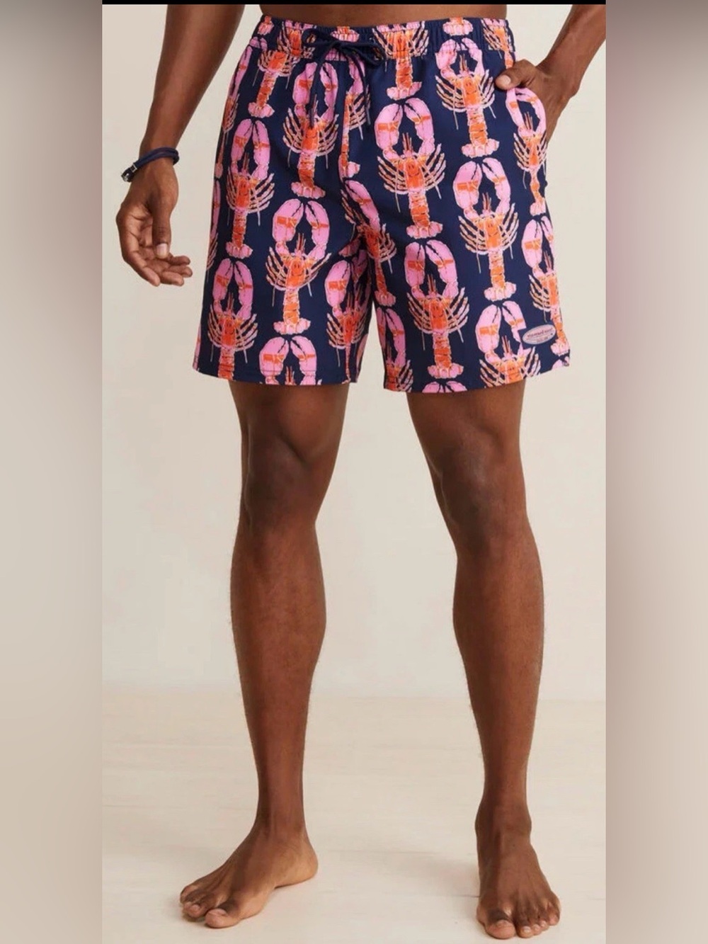Vineyard Vines Men 7" Swim Trunks Navy Size Small Chappy Lobster Lined Short NEW